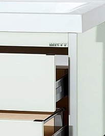 Misty Тумба с раковиной Джулия QVATRO 90 подвесная белая White – фотография-5