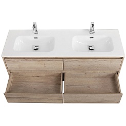 BelBagno Тумба под раковину Kraft 120 подвесная 4 ящика Rovere Galifax Bianco двойная раковина – фотография-8