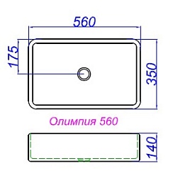 Aqwella Умывальник накладной Олимпия 560 – фотография-2