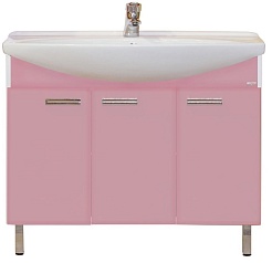 Misty Тумба для умывальника Джулия 120 прямая розовая – фотография-1