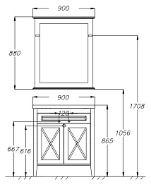 Opadiris Мебель для ванной "Палермо 90" орех – фотография-3