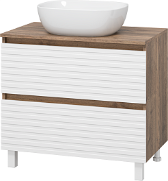 Brevita Мебель для ванной Dakota 80 дуб галифакс олово/белая – фотография-5