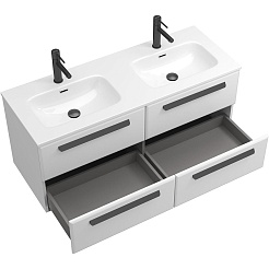 BelBagno Мебель для ванной Eco Cer-N 120 с 4 ящиками bianco lucido CZR-8095-120-2 ручки матовые чёрные – фотография-8