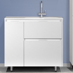 Style Line Мебель для ванной Барселона 90 R белая с б/к Люкс Plus – фотография-10