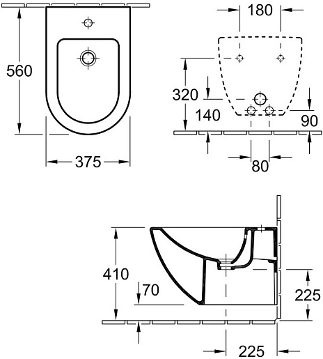 Villeroy & Boch Биде подвесное Subway 7400 00 01 – картинка-3