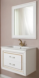 Атолл Мебель для ванной Валери 80 белая/золото – фотография-1