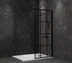 Paini Душевая перегородка PAINI-WalkIN100G 100x195 рисунок решетка – фотография-2