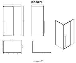 Esbano Душевое ограждение ESA-128PS-C 120/80 – фотография-3