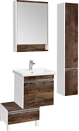 Акватон Шкаф пенал Капри 30 R таксония темная – фотография-3