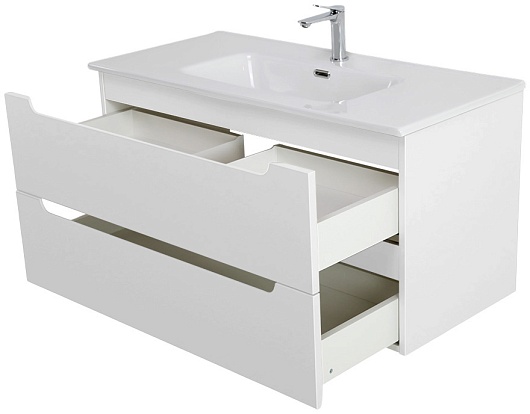 BelBagno Тумба под раковину Etna 100 подвесная белая матовая – картинка-9