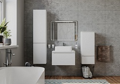 Mixline Тумба с раковиной Виктория 60 подвесная белая софт – фотография-9