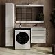 Style Line Мебель для ванной под стиральную машину Леон 120 R подвесная Люкс Plus белая – фотография-15