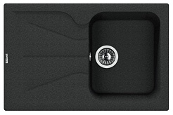Florentina Мойка гранитная Гаттинара 780 с крылом черный – фотография-1