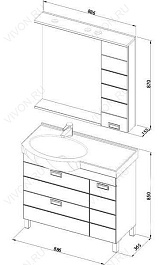 Aquanet Комплект Мебели "Сити 90" левая (177535) – фотография-2