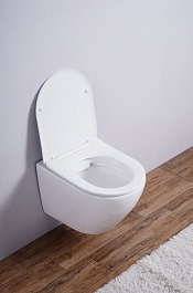 Esbano Унитаз Azalea подвесной безободковый белый – фотография-7