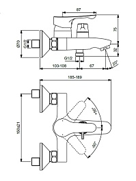 Vidima Смеситель Wave BA416AA для ванны/душа – фотография-2