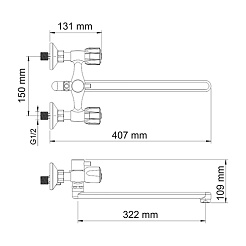 WasserKRAFT Смеситель для ванны "Amper 2902L" – фотография-3