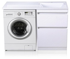 Style Line Тумба с раковиной Даллас 115 Люкс R, белая PLUS