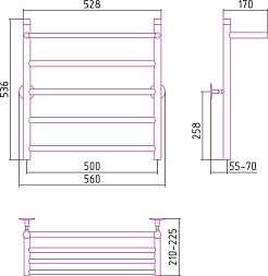 Стилье Полотенцесушитель Универсал-54 600х500 – фотография-2