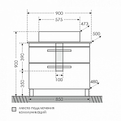 СанТа Мебель для ванной Нептун 90 – фотография-8