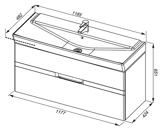 Aquanet Мебель для ванной "Виго 120" сине-серая – фотография-8