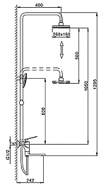 Frap Душевая стойка H57 F2457 хром/черная – фотография-3