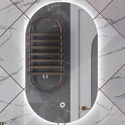 Opadiris Мебель для ванной Ибица 120 с овальным зеркалом подвесная белая/золото – фотография-11