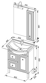 Aquanet Мебель для ванной "Стайл 65" с ящиками (181636) – фотография-5