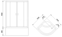 Royal Bath Душевой уголок 100/100 BK RB 100BK-C – фотография-6