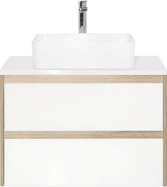 Style Line Тумба для умывальника Монако 80 Plus ориноко/бел. лакобель – фотография-1