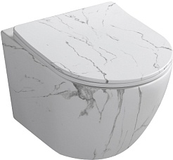 Ceruttispa Унитаз подвесной Sella Aria Tornado MMW CT9532 мрамор белый матовый – фотография-1