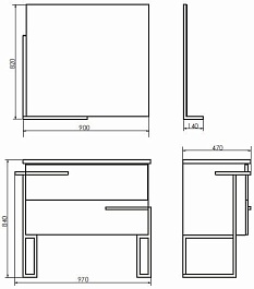 Comforty Зеркало Дюссельдорф 90 дуб дымчатый/черное – фотография-3