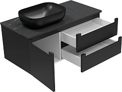 Brevita Мебель для ванной Cargo 100 подвесная черная матовая – фотография-7