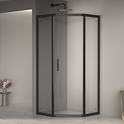 RGW Душевой уголок Passage PA-86B 90x90 профиль черный стекло прозрачное – фотография-2