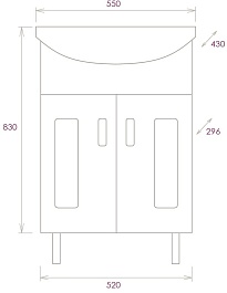 Onika Тумба с раковиной Кристалл 55.18 (Балтика) белая – фотография-12