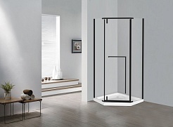 Esbano Душевой уголок Surf 90x90 ESS-90PR-B профиль черный матовый стекло прозрачное – фотография-3