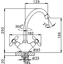 Frap Смеситель для кухни H27 F4127 хром – фотография-2
