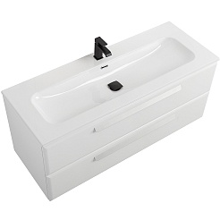 Cezares Тумба с раковиной Eco Cer-N 120 bianco opaco CZR-8073-120 ручки сатин – фотография-3