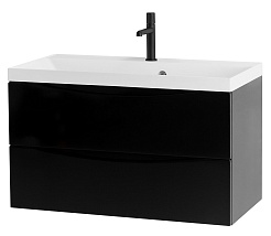 BelBagno Тумба с раковиной Marino 80 подвесная Nero Lucido – фотография-1