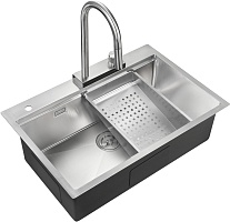 Milacio Мойка кухонная Denia 75 Steel со смесителем нержавеющая сталь