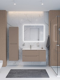 BelBagno Тумба с раковиной Etna 100 L подвесная бежевая матовая – фотография-14