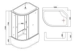 Taliente Душевая кабина 120/80 TA-12080G(R) – фотография-4