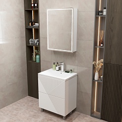 Mixline Тумба с раковиной Вектор 65 белая – фотография-9