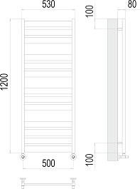 Terminus Полотенцесушитель водяной Латте П13 500x1200 хром – фотография-3