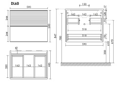 Sancos Тумба с раковиной Delta 60 дуб красный/графит раковина Grace 60 CN7011 – фотография-7