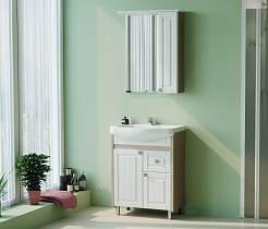 Mixline Тумба с раковиной Версаль 65 белая/белое дерево – фотография-9