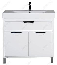 Aquanet Тумба с раковиной "Гретта 90" белая (179206) – фотография-3