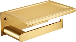 Milacio Держатель туалетной бумаги Ultra MCU.963.GD с полкой золото – фотография-1