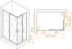RGW Душевой уголок Passage PA-040 120x80 профиль хром стекло прозрачное – фотография-3