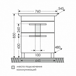 СанТа Мебель для ванной Нептун 75 – фотография-7